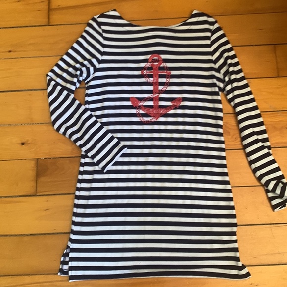 FRENCH GIRL BRETON NAUTICAL STRIPES T SHIRT DRESS - Picture 1 of 13